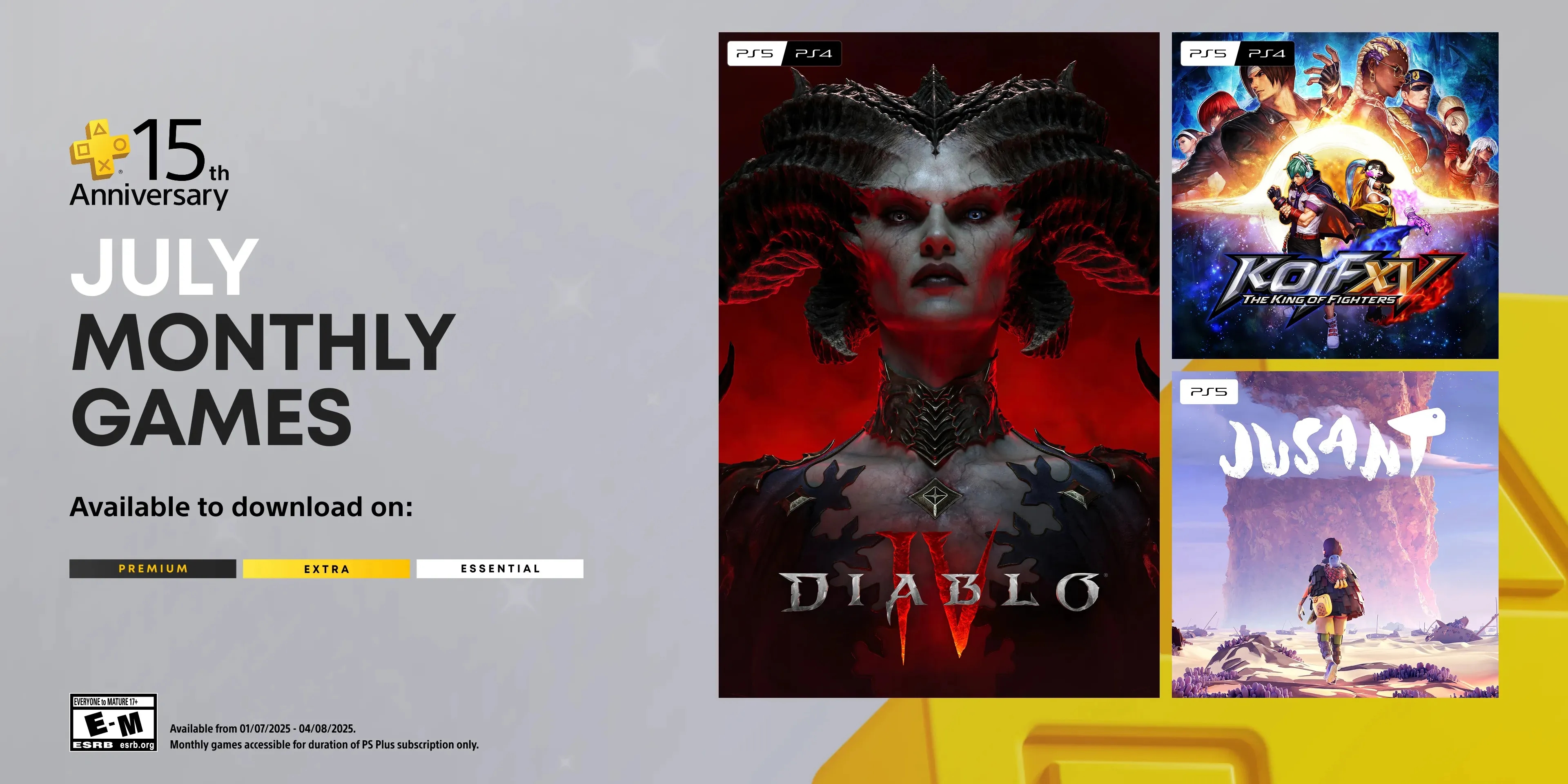 PlayStation Plus July Free Games: Diablo 4, The King of Fighters 15, and Jusant Available Until August 5