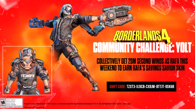 Free Rafa Skin and SHiFT Codes in Borderlands 4