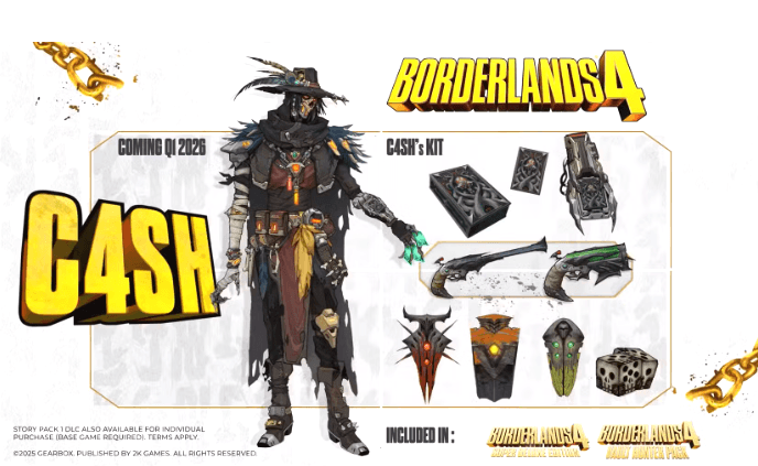 Borderlands 4 Introduces New DLC Vault Hunter: C4SH